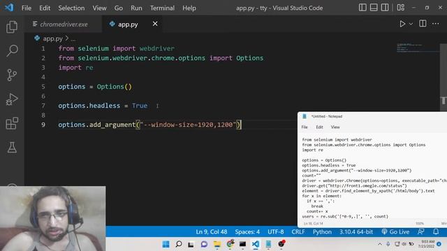 Python 3 Selenium to Scrape Number of Online Users in Omegle and Display it in Command Line смотреть онлайн
