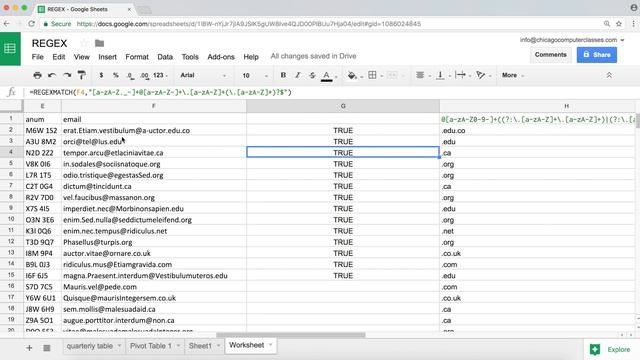 Google Sheets - RegEx REGEXMATCH Function & Email Data Validation Tutorial - Part 4 смотреть онлайн