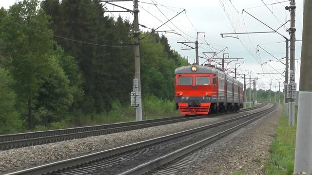 Электропоезд ЭР2Р-7082 перегон Бородино - Можайск смотреть онлайн