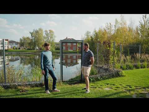 Ландшафтный дизайн участка в стиле минимализм у пруда. смотреть онлайн