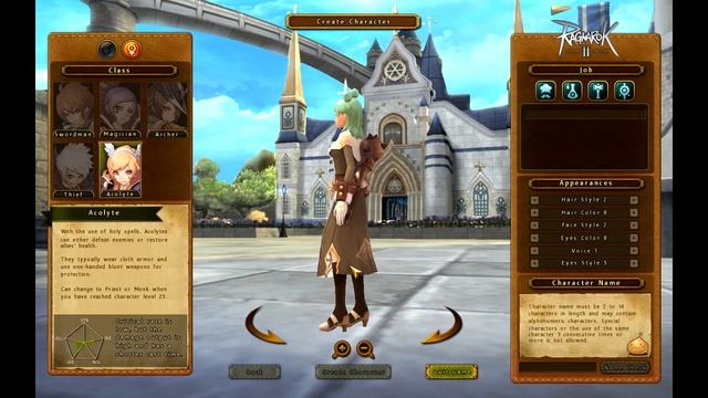 Обзор игры - RagnaroK Online 2: Legend Of The Second | Классы, профессии, генерация внешности |