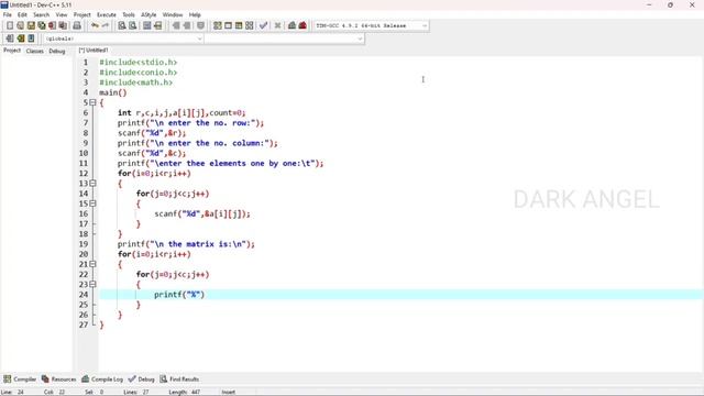 C16.FINDING SPARSE MATRIX OR NOT USING C PROGRAM - SPARSE OR NOT смотреть онлайн