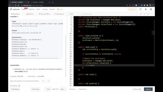 LeetCode in Java - Min Stack смотреть онлайн