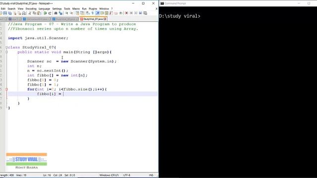 Java Program 07 - Produce Fibonacci Series Upto N Number Using Array - Study Viral смотреть онлайн