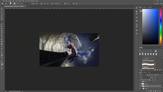 "Qilin" [Ganyu] - Photoshop Painting process смотреть онлайн