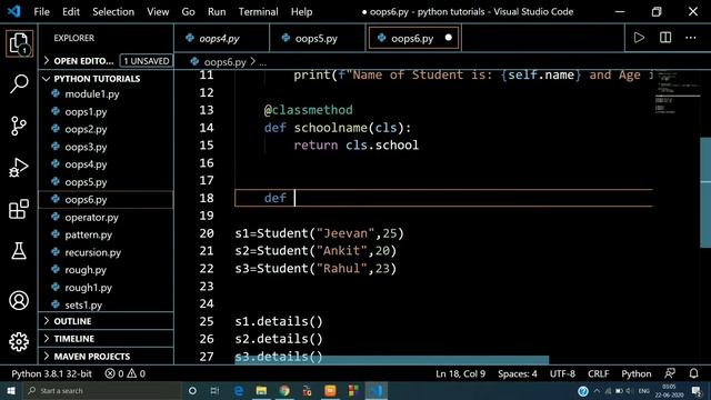 Static Method in Python #48 | Static Method | Python Tutorials for Absolute Beginners |Jeevan Upret смотреть онлайн