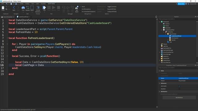 How To Make A Global Leaderboard In ROBLOX Studio