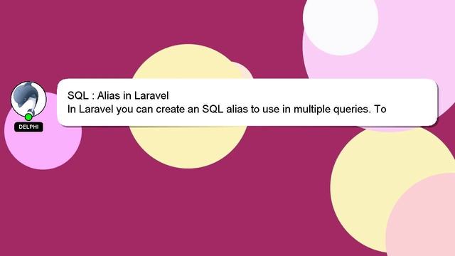SQL : Alias in Laravel смотреть онлайн