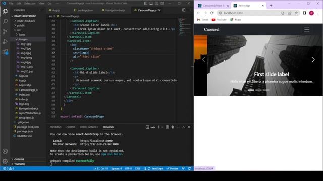 Building a Responsive Carousel using React and Bootstrap | Beginner смотреть онлайн