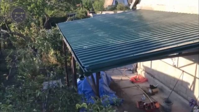 НАВЕС ОДНОСКАТНЫЙ. Навес для авто, навес своими руками. Навес из профильной трубы