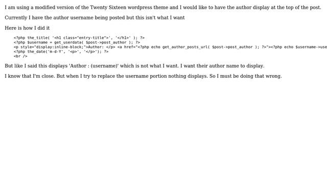 Wordpress: How to display author above content-single.php post? смотреть онлайн