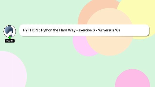 PYTHON : Python the Hard Way - exercise 6 - %r versus %s смотреть онлайн