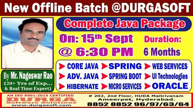 Complete Java Package Offline Training @ DURGASOFT смотреть онлайн