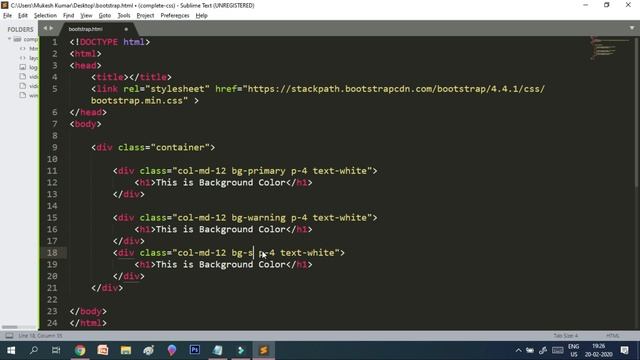Colors in Bootstrap 4 | Text Colors | Background Colors in Bootstrap 4 | Bootstrap 4 Tutorial | 202 смотреть онлайн