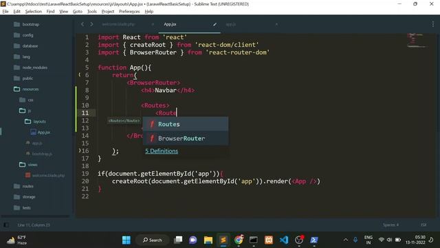 Laravel ReactJs Basic Setup | React Laravel Setup | React Router V6 | Laravel React | HINDI смотреть онлайн