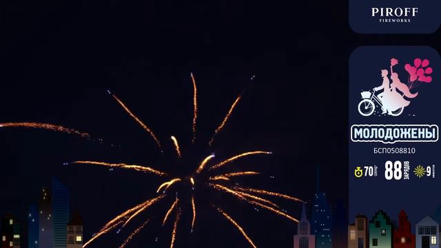 Салют МОЛОДОЖЁНЫ БСП0508810 на свадьбу от PIROFF смотреть онлайн