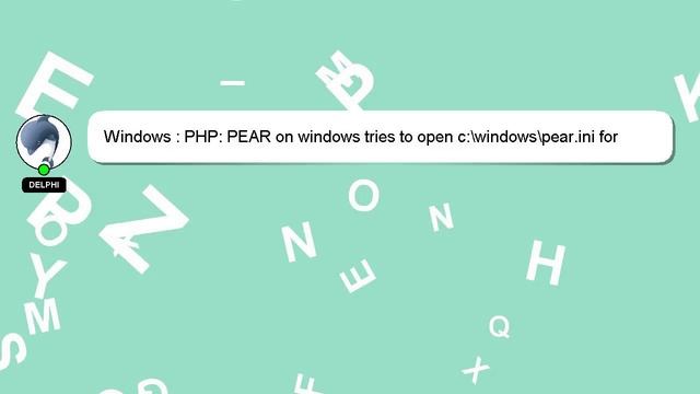 Windows : PHP: PEAR on windows tries to open c:\windows\pear.ini for writing even though the config смотреть онлайн