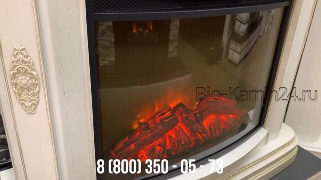 Электрокамин Bergamo 25,5 WT с очагом Evrika 25,5 LED RealFlame