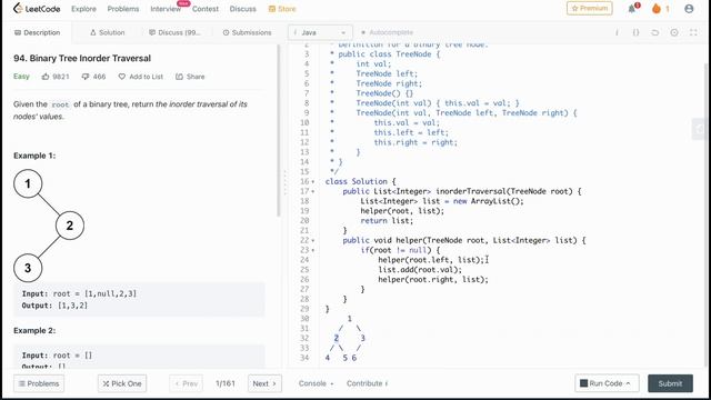 Leetcode 94: Binary Tree In Order Traversal | Java Solution смотреть онлайн