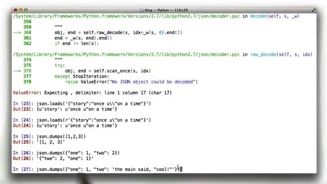 Escaping JSON in Python - Web Development смотреть онлайн