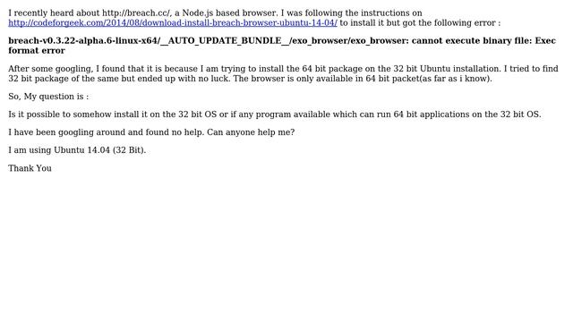 Ubuntu: Unable to execute binary file. Exec format error смотреть онлайн