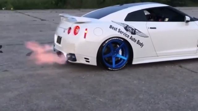 Nissan GTR Flames Compilation Drift. Exhaust. Звук выхлопа, огонь из труб. Ниссан гтр. #GTR35