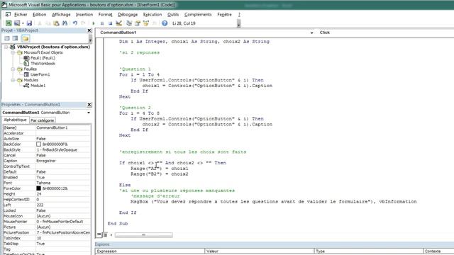 Excel VBA : Module #5 - Les boutons d'option avec message d'erreur смотреть онлайн