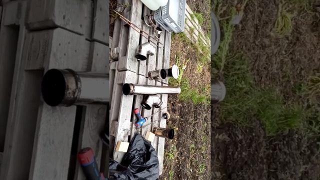 Чистка дымохода трубы печки буржуйки на даче. смотреть онлайн