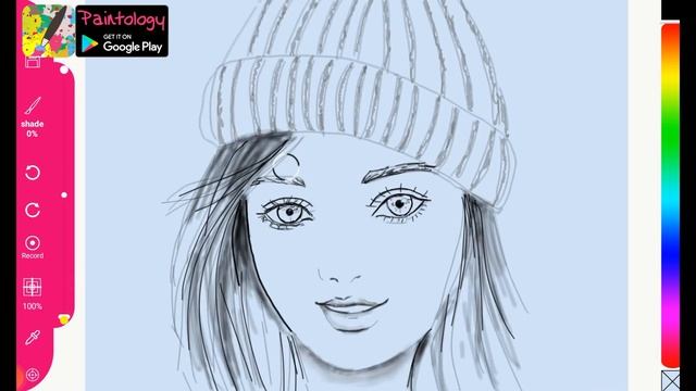 How to draw a girl wearing a woolen hat - step by step || A drawing on the huawei mediapad m5 lite смотреть онлайн