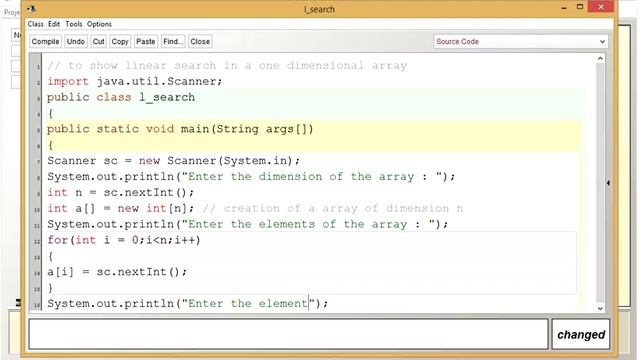 Java program to show linear search смотреть онлайн