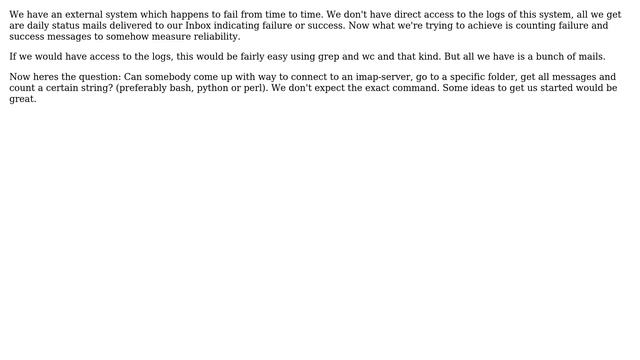 DevOps & SysAdmins: Connect to IMAP-Server, change to specific folder, count string in messages смотреть онлайн