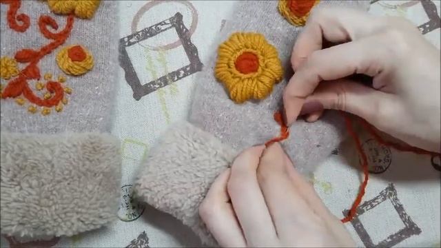 Вышивка на варежках .Шов цепочка. Элен Паули смотреть онлайн