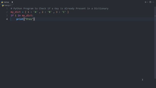 Python Program to Check if a Key is Already Present in a Dictionary | Python Examples смотреть онлайн