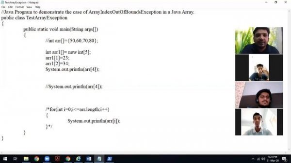 Array Index out of Bound Exception in Java