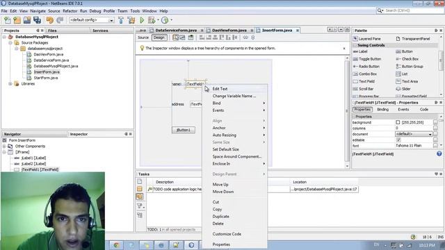 MySQL And Java Tutorial using netbeans part3 Creating Userinterface and forms... смотреть онлайн