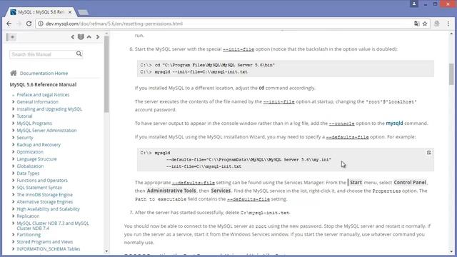 Сброс пароля в MySQL смотреть онлайн