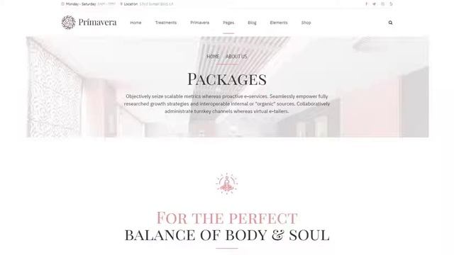 Primavera - Beauty Salon, Hairdresser & Spa WordPress Theme смотреть онлайн