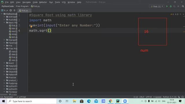 Find Square Root | Square Root Using math function смотреть онлайн