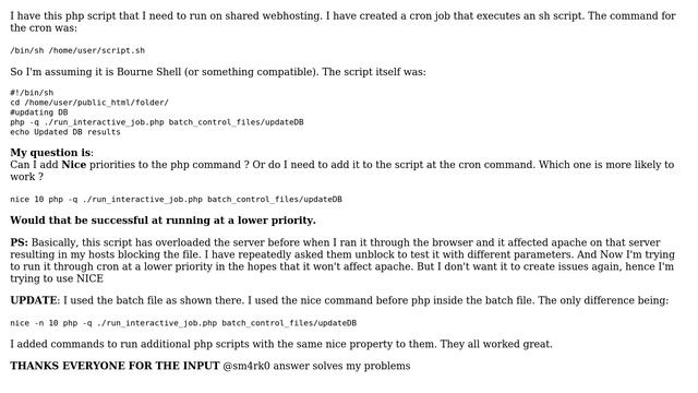 Nice commands in a .sh script for cron jobs смотреть онлайн