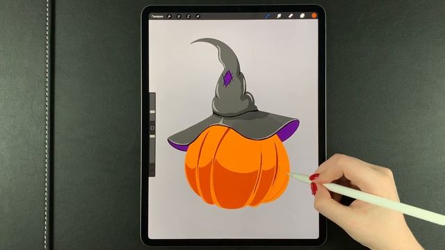 ?Pumpkin on Halloween in Procreate/ Иллюстрация на iPad Pro смотреть онлайн
