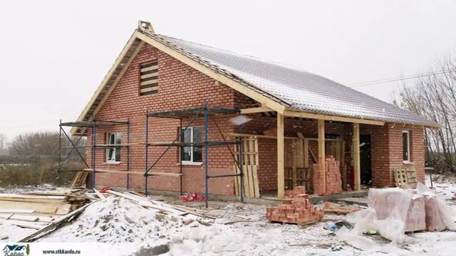 Строительство каркасного дома, облицованного кирпичом от "Кардо" смотреть онлайн