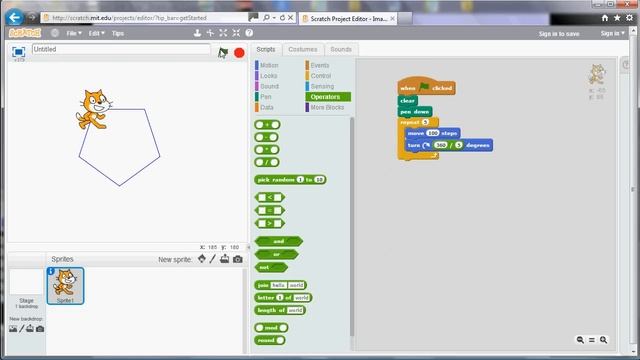 Scratch - Drawing Polygons (Shapes) смотреть онлайн