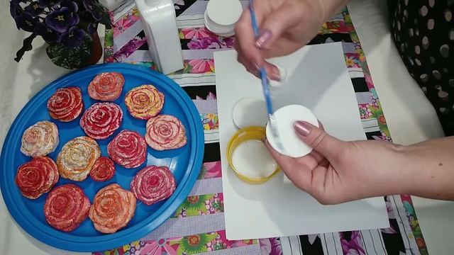Очень красивые розы из ватных дисков! смотреть онлайн