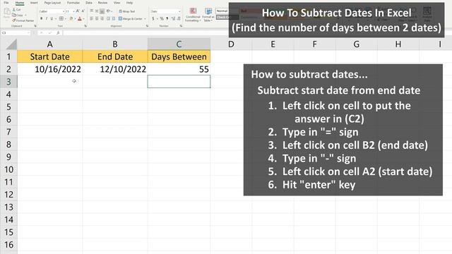 How To Find Number Of Days Between 2 Dates In Excel Explained - How To Subtract Dates In Excel смотреть онлайн
