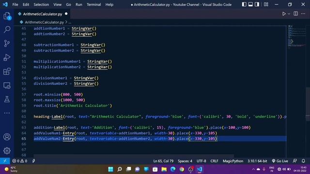 Arithmetic Calculator Usign Tkinter Python | Python Coding | Python Tkinter Lib смотреть онлайн