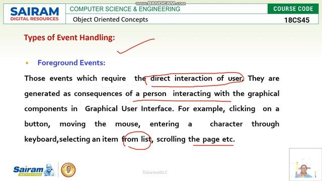Lecturevideo_18CS45_ Module5_ Event classes, Sources of events;- C.Valarmathi смотреть онлайн