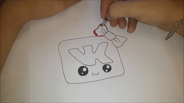 Как нарисовать логотип Вконтакте VK Kawaii? Лёгкие рисунки для срисовки смотреть онлайн