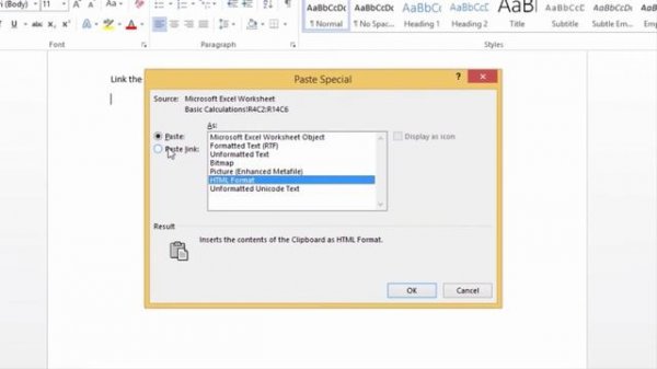 How to Link Data Between Word and Excel - Create Reports with Live Data