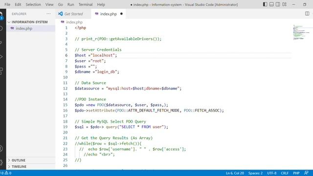 ● index php Information system Visual Studio Code Administrator 20 10 2022 8 35 02 PM смотреть онлайн