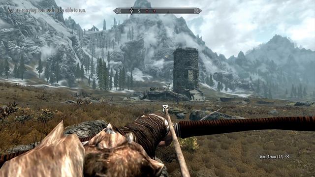 skyrim steel longbow long range triple takedown 4k 60 Fps смотреть онлайн